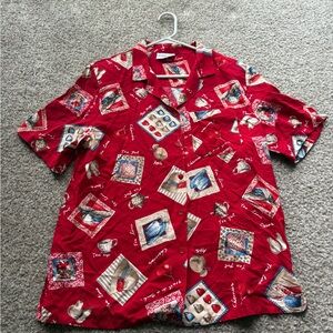 Alfred Dunner Cafe Patterned Button Up